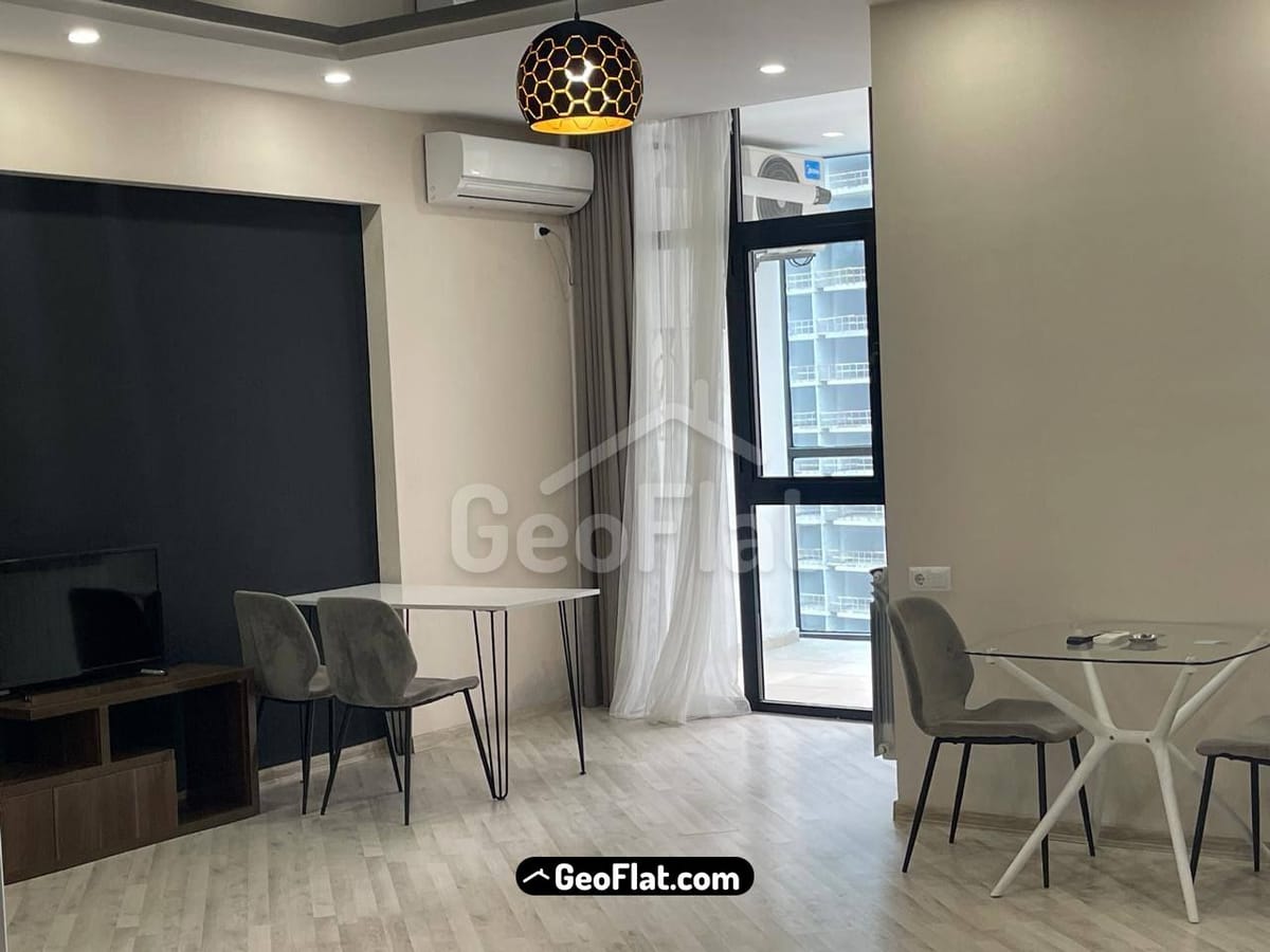 For sale: Apartment, new 2-room (58.2 m²), furnished with appliances on Giuli Shartava Avenue, Batumi — sea view — $105,000.